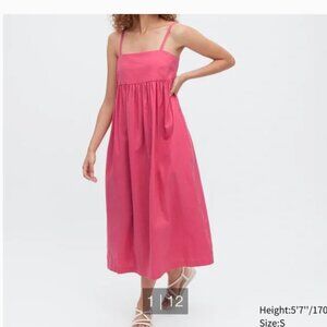 Uniqlo Linen-Blend Gathered Camisole Dress